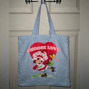 Baby Blue Strawberry Shortcake Tote Bag
